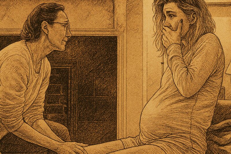 映画『私というパズル』をイメージした出産前の夫婦の緊迫したシーン