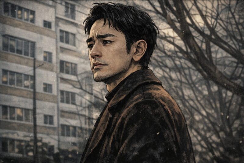 映画『ある男』主人公の劇画タッチイラスト