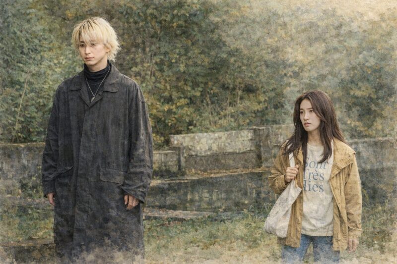 映画マッチングの緊張感ある対峙シーンを水彩画風に再現したイメージ画像